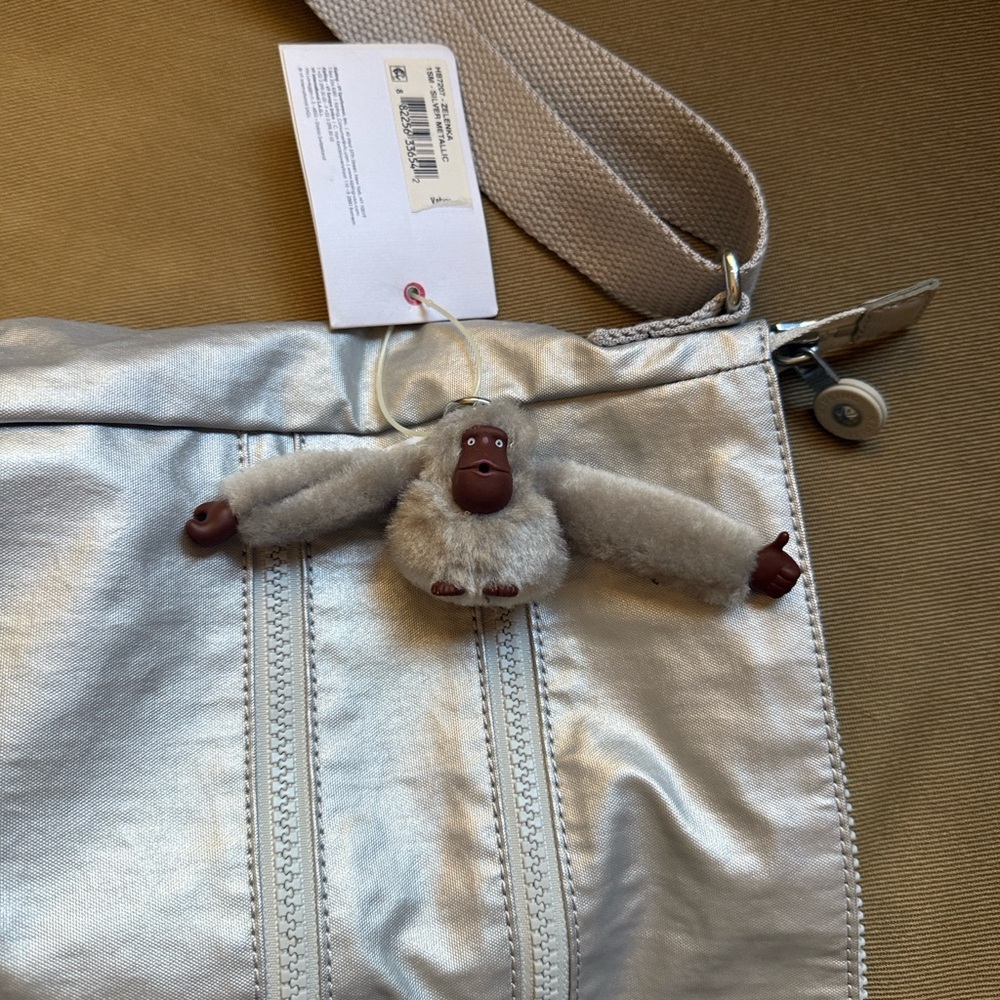 Kipling Shimmering Silver Crossbody Bag - Picture 6 of 6
